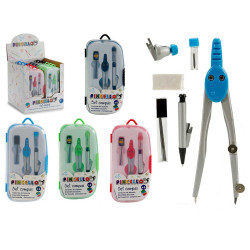 BOITE COMPAS AVEC CRAYON GOMME ET MINES