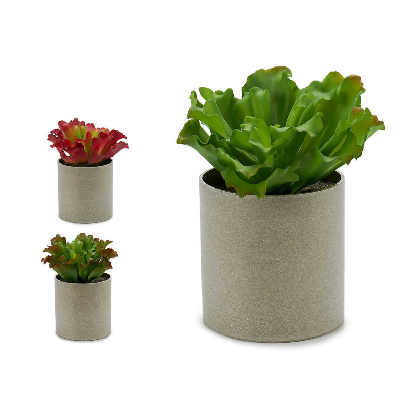 CORRUGATED LEAF FLOWER POT 3 COL MIX