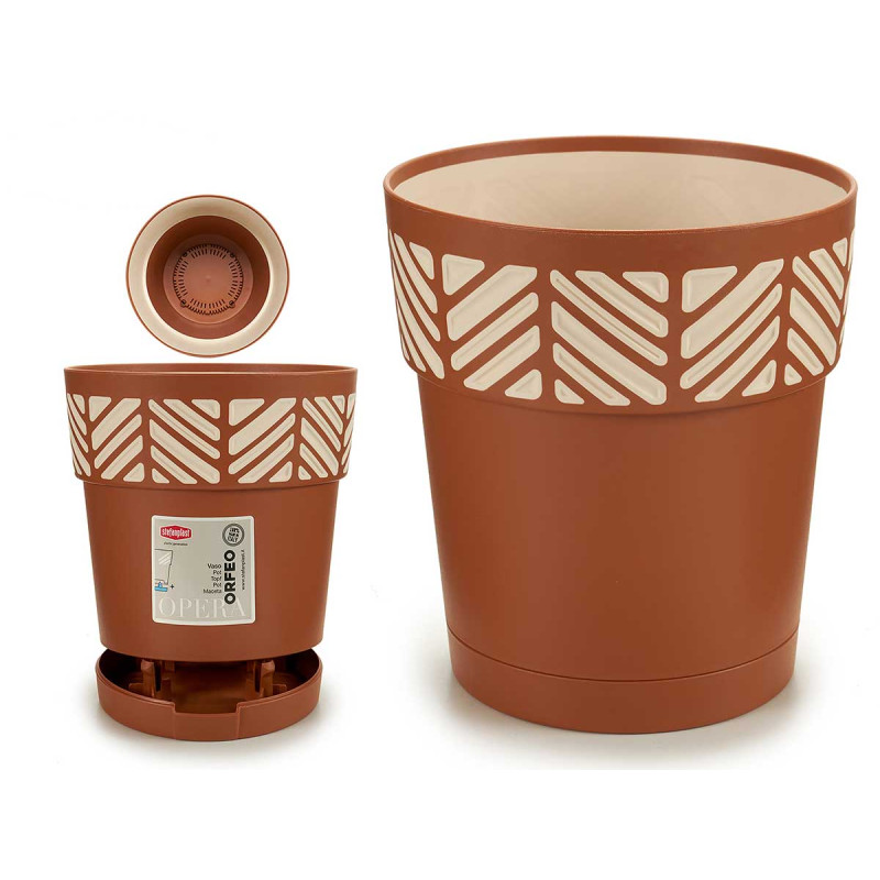 PLASTIC FLOWERPOT 15 CM ORFEO TERRACOTTA