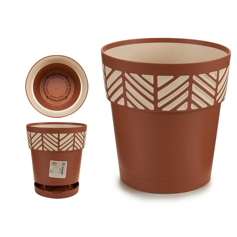 PLASTIC FLOWERPOT 20 CM ORFEO TERRACOTTE
