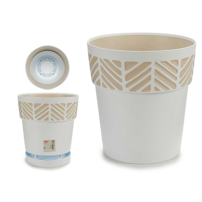 PLASTIC FLOWERPOT 25 CM ORFEO WHITE
