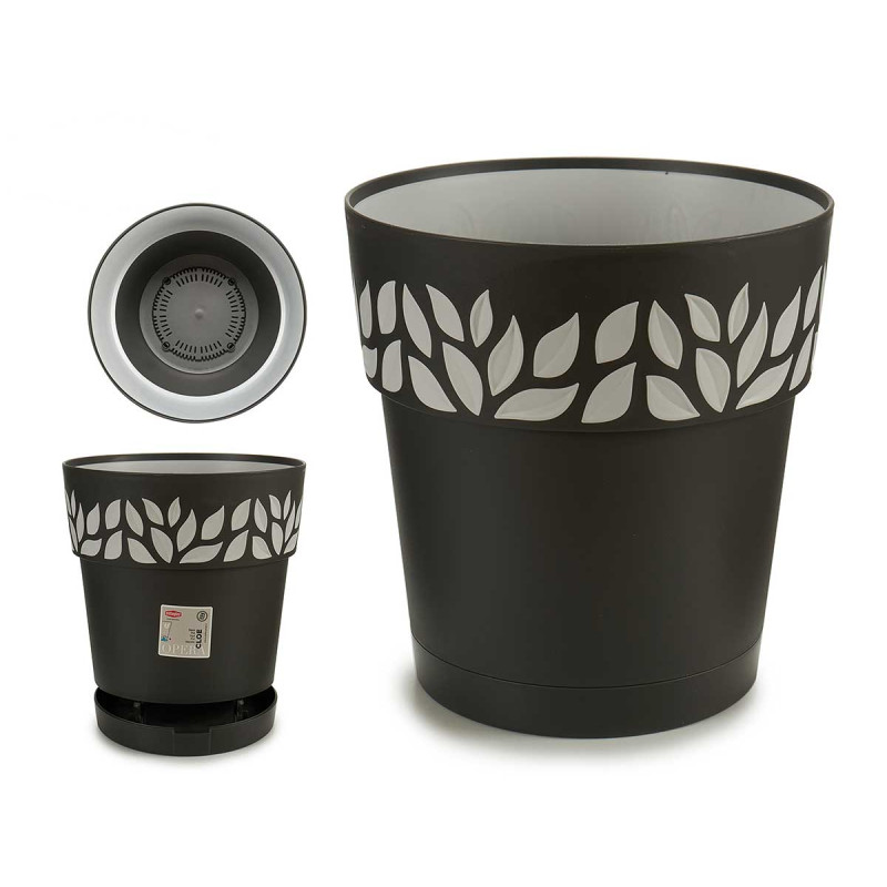 PLASTIC FLOWERPOT 25 CM CLOE ANTRACITE