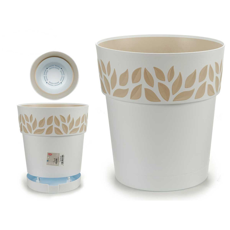 POT DE FLEURS PLASTIQUE 30 CM CLOE BLANC