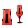 GLASS CANDLEHOLDER CUP DESIGN RED