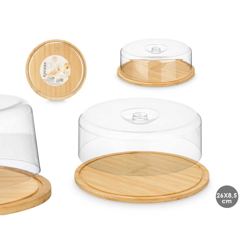 ROUND CHEESE DISH BAMBOO