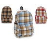MOCHILA CUADROS SURT 3 COL OSCUROS