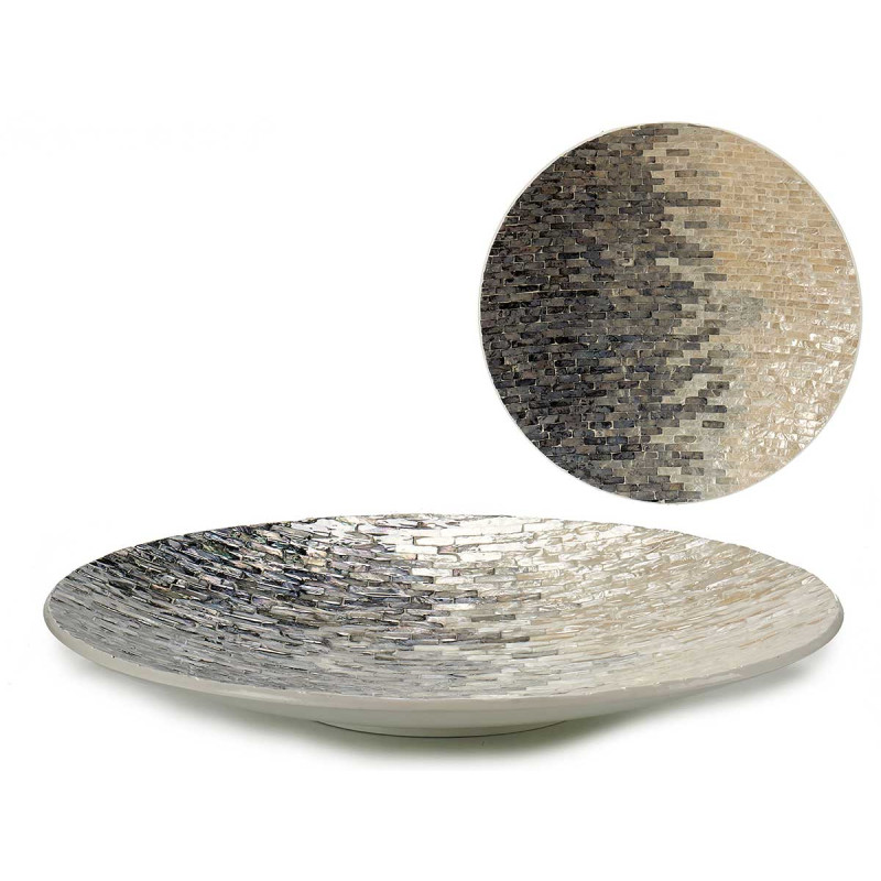 NACR ROUND CENTERPIECE GREY DEGRDED 45CM