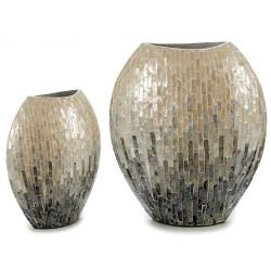 VASO FIORI LARGO MADREPERLA GRIGIO GRADA