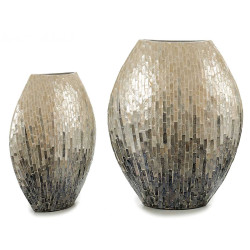 VASO FIORI LARGO MADREPERLA GRIGIO GRADA