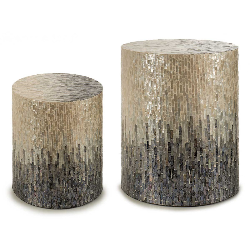 NACAR ROUND STOOL GREY DEGRADED