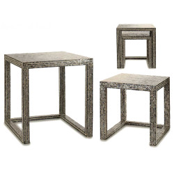 SET 2 TAVOLINI MADREPERLA GRIGIO GRADAZ