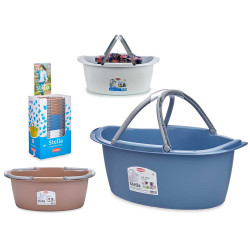 CESTA OVALE PLASTICA 25L C/MANICI ASS 3