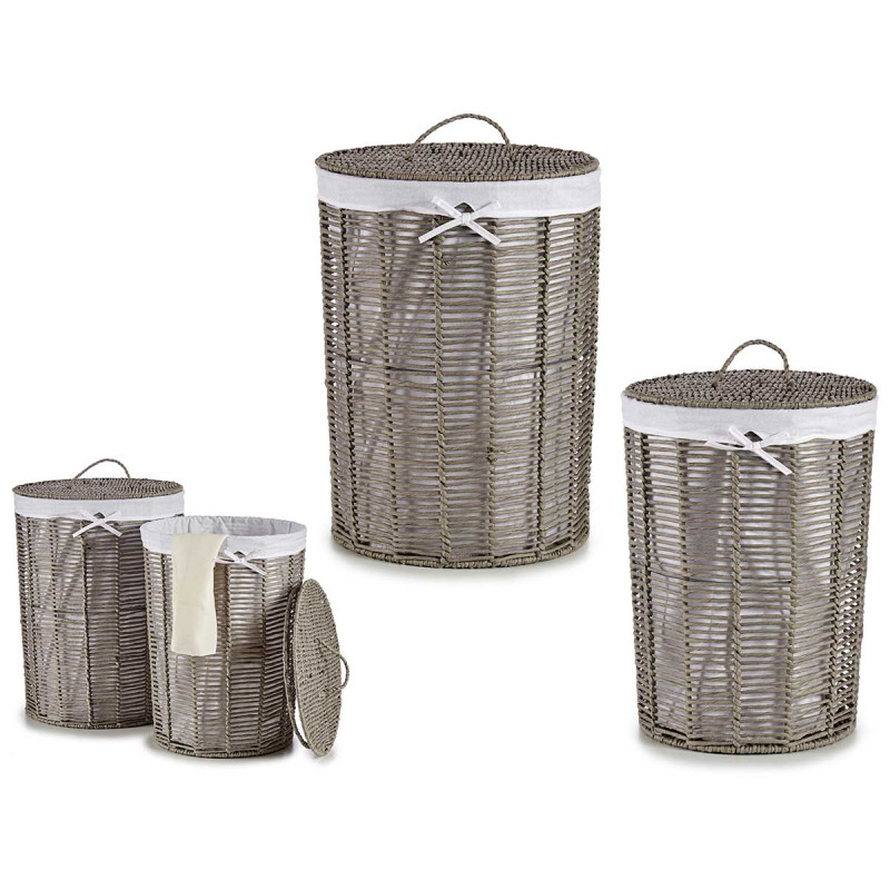 SET 2 ROUND BASKET GREY