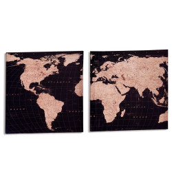 TOILE 40X40 CM MAPAMUNDI SET 2