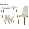 SET MESA DAVI PATAS MADERA 4 SILLAS BLANCAS