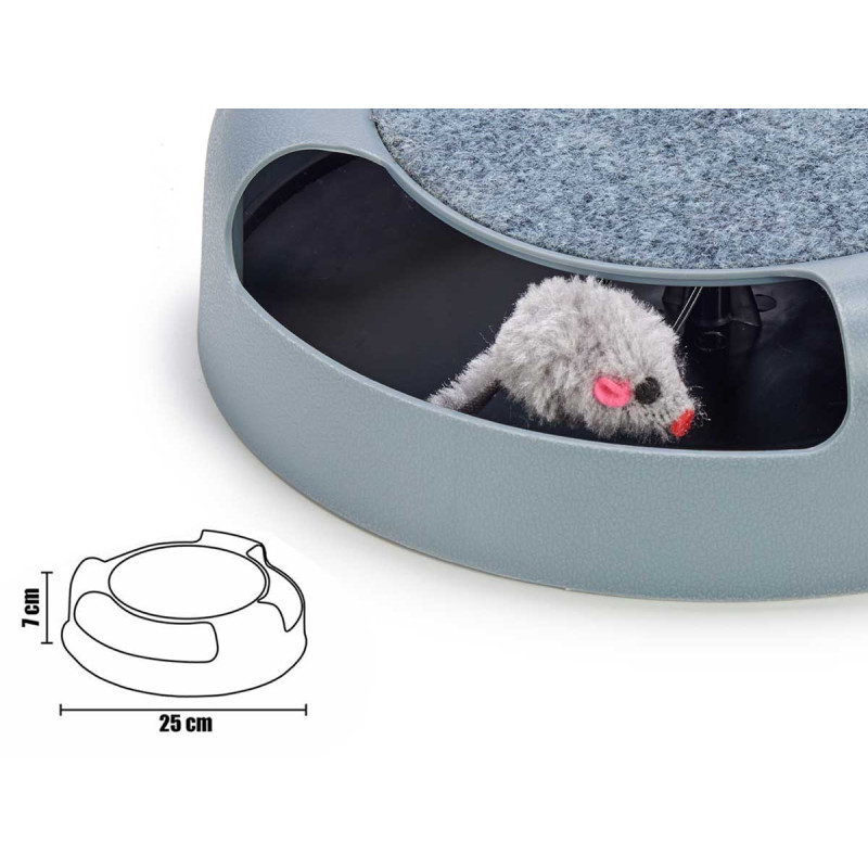 RUOTA TOPO ORIZZONTALE GRIGIO PER GATTO