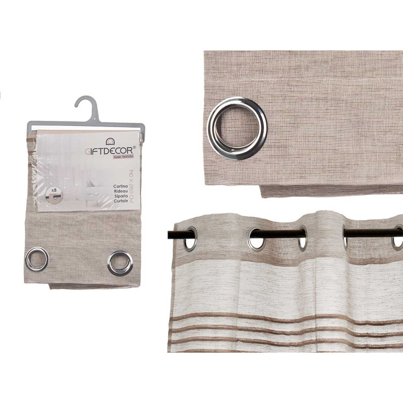 CURTAIN FONDED STRIPES BROWN