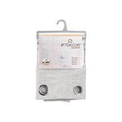 CURTAIN FONDED STRIPES LIGHT GREY