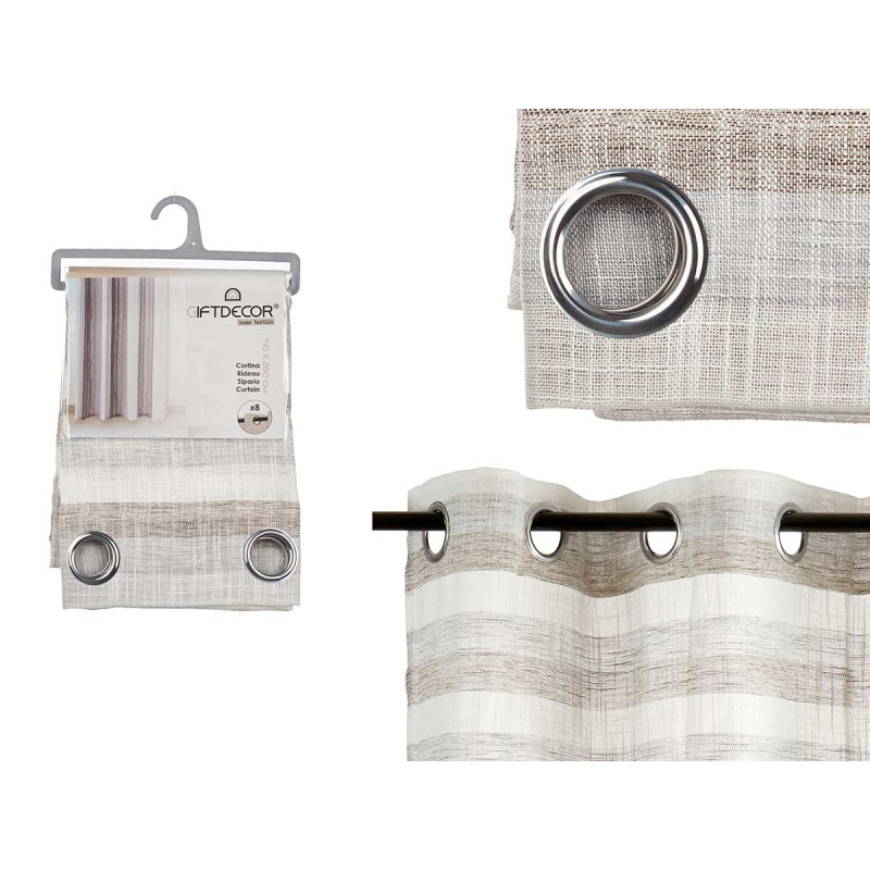 CORTINA RISCAS CINZA ESCURO 140X260 CM