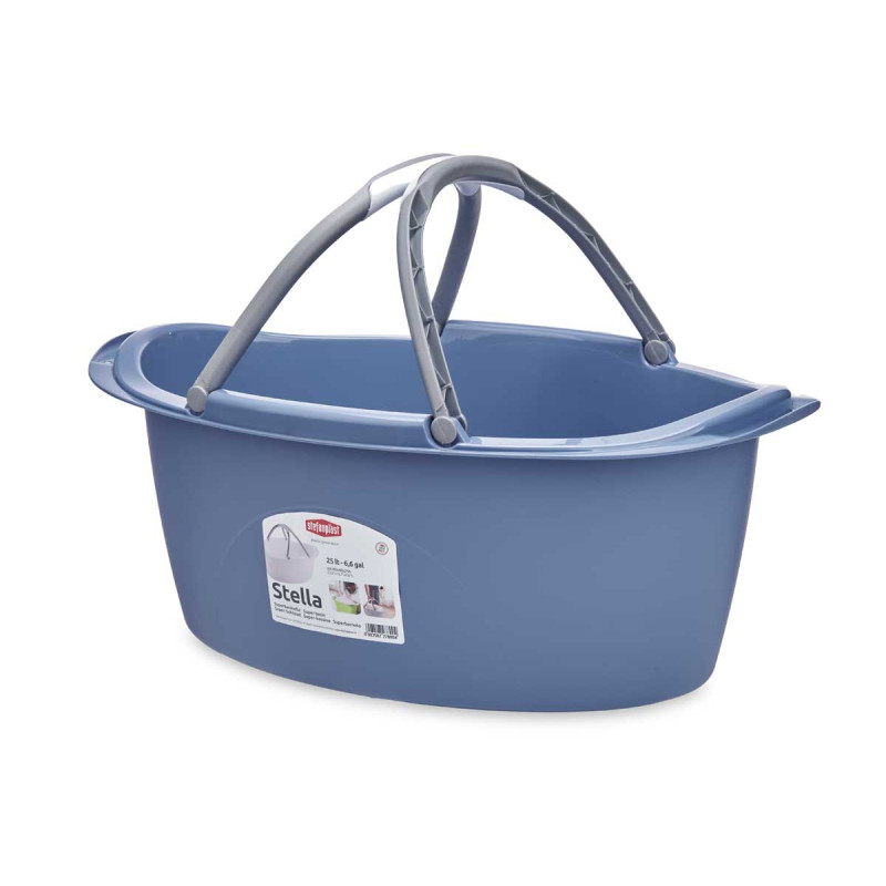 CESTA OVALE PLASTICA 25L C/MANICI ASS 3