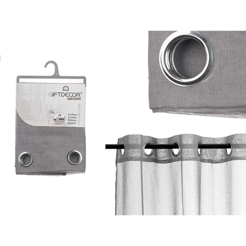 CORTINA CINZA ESCURO 140X260 CM