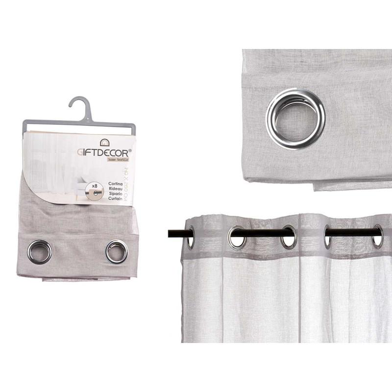CORTINA VISILLO GRIS CLARO 140X260 CM