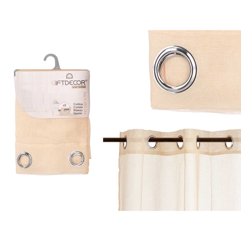 CORTINA VISILLO NATURAL 140X260 CM