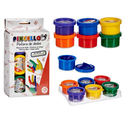 SET 6 BOTES PINTURA DEDOS 6 COL SURT