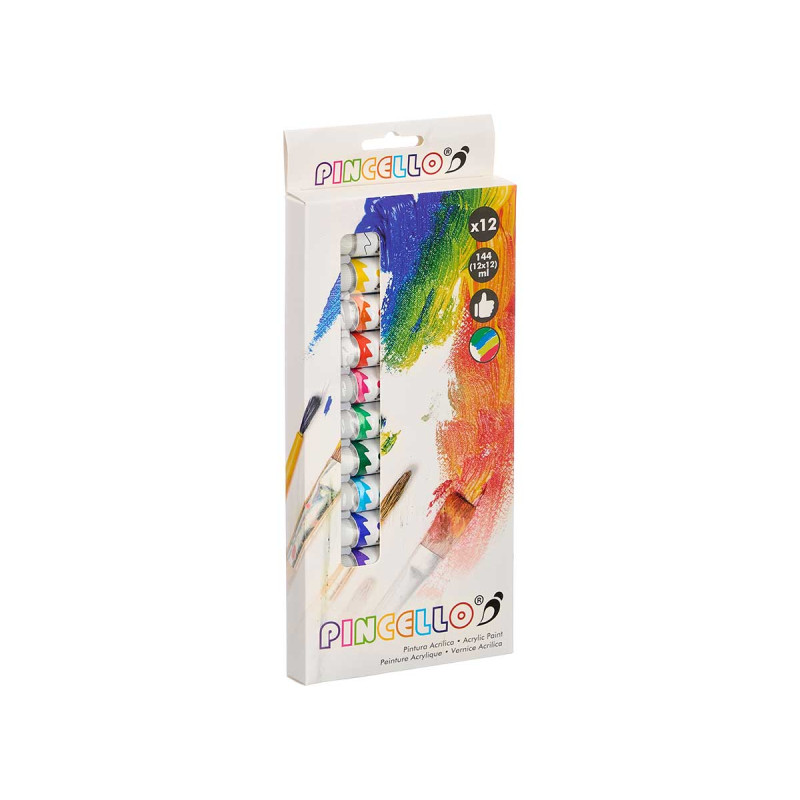 SET 12 POTS PEINTURE ACRYLIQUE