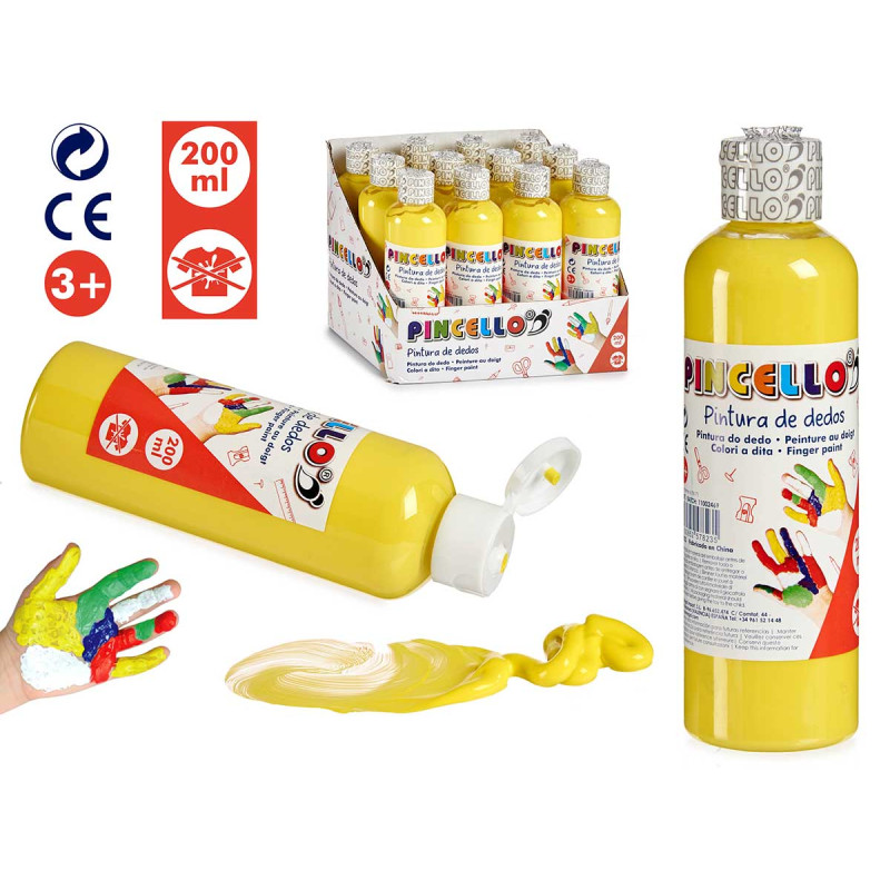 PEINTURE DOIGTS 200ML JAUNE