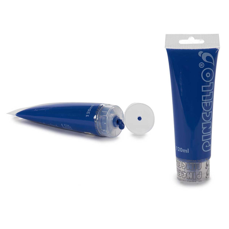 TUBE PEINTURE ACRYLIQUE 120ML BLEU FONCE