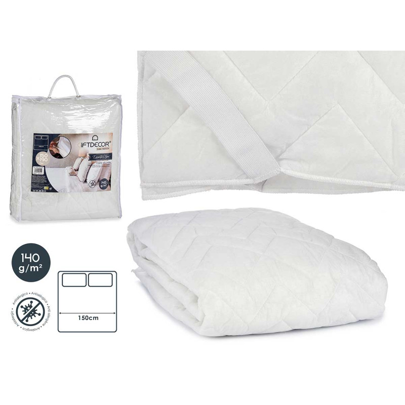 RECOUVRE MATELAS TNT AVEC ELASTIQUE BLANC 150CM