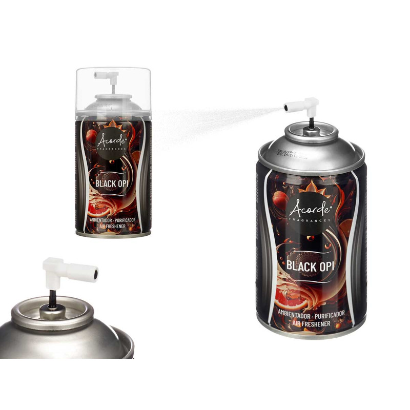 SPARE AEROSOL AIR FRESHENER 250ML BLACK OPI