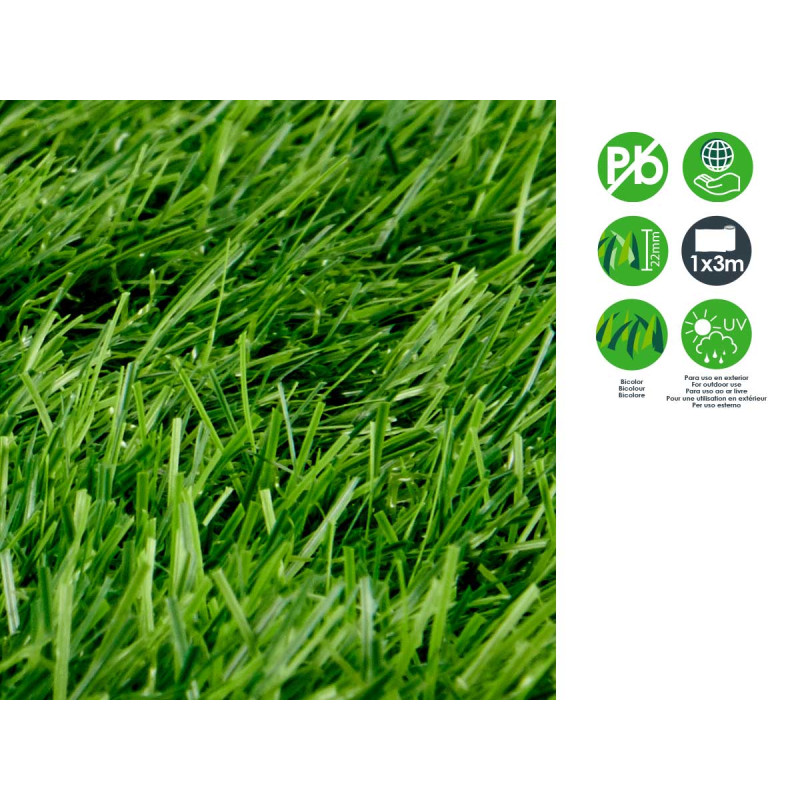 22MM 1X3 TWO-COLOURED GRASS CARPET ROLL