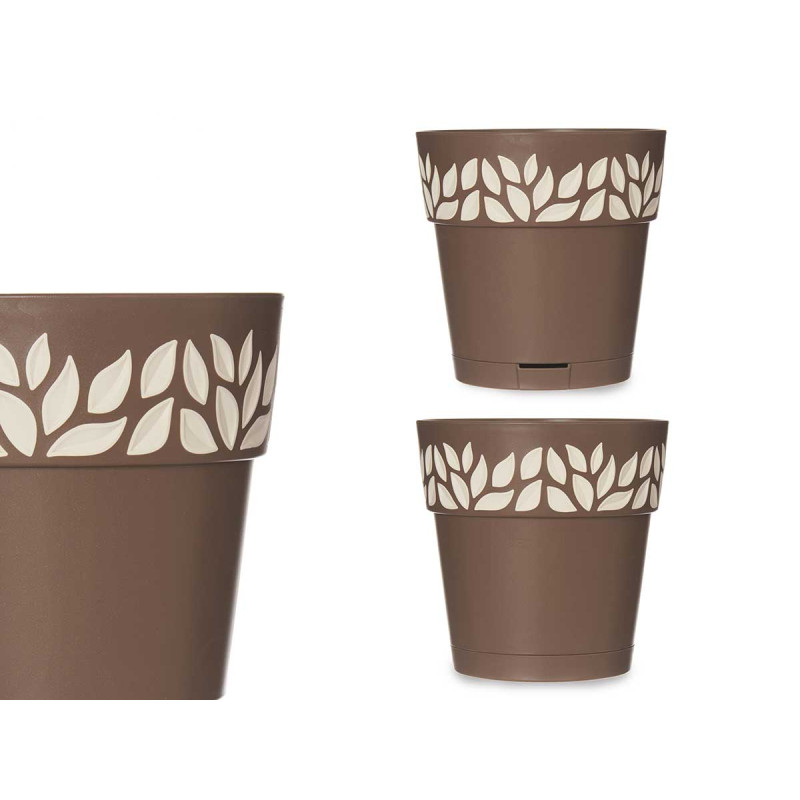 MACETA PLASTICO 15 CM CLOE MARRON