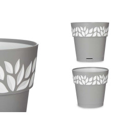 VASO PLÁSTICO 20 CM CLOE CINZENTO 