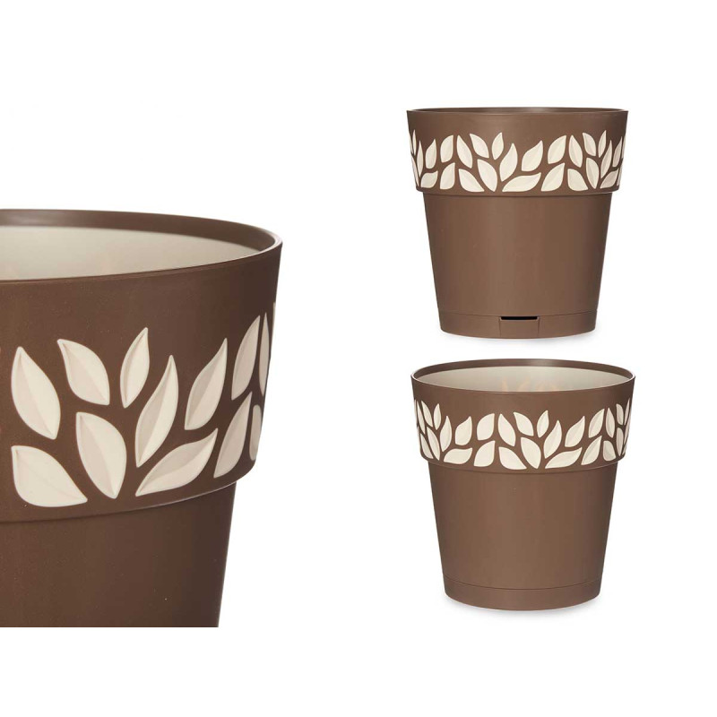 VASO PLASTICA 20CM CLOE MARRONE