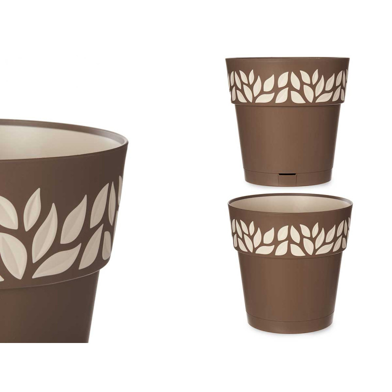 25 CM BROWN CLOE PLASTIC FLOWERPOT 