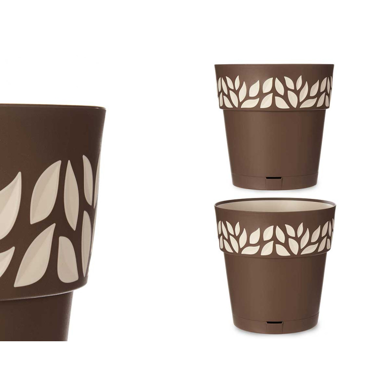VASO PLASTICA 30CM CLOE MARRONE
