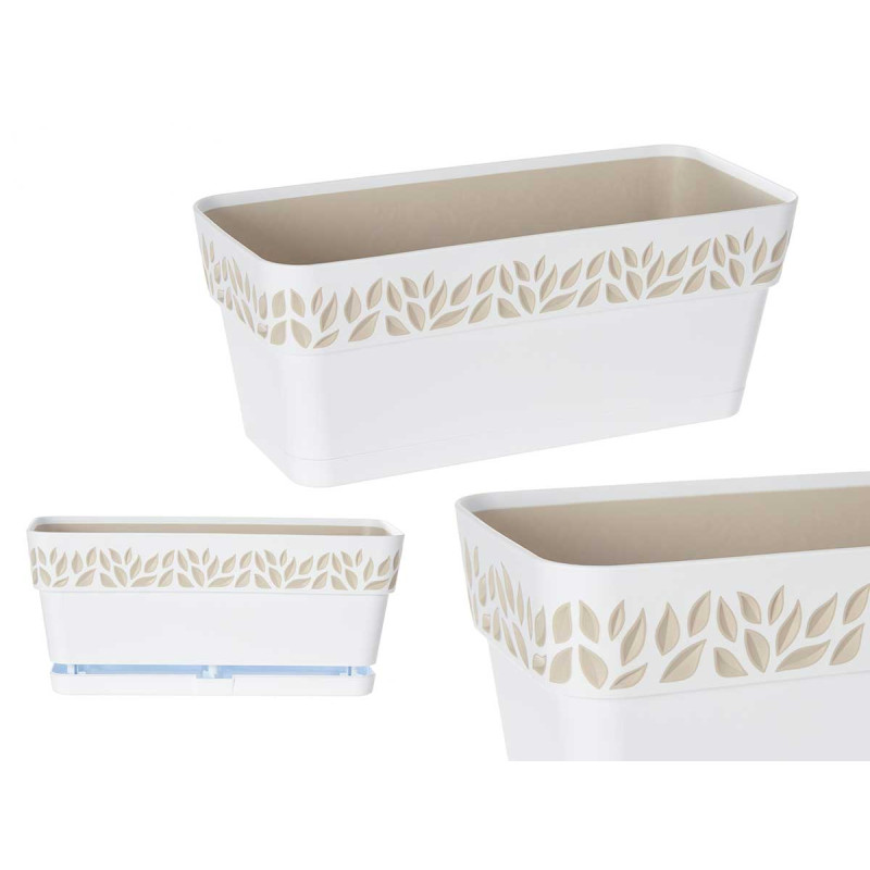 30CM WHITE CLOE PLASTIC PLANTER 