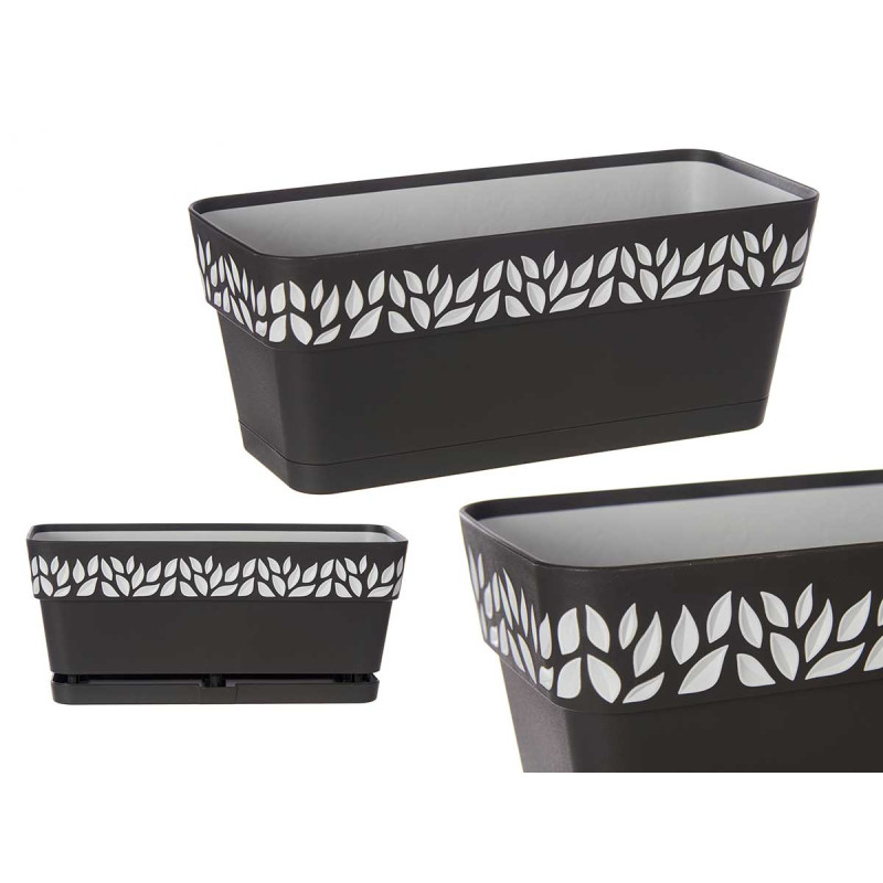 30CM ANTHRACITE CLOE PLASTIC PLANTER