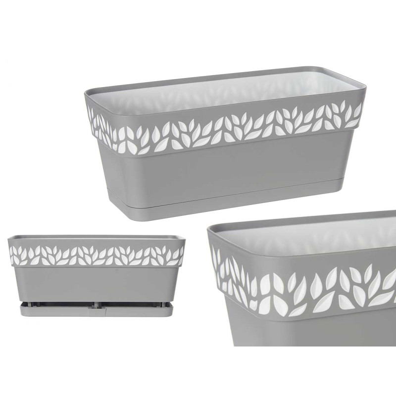 30CM GREY CLOE PLASTIC PLANTER 