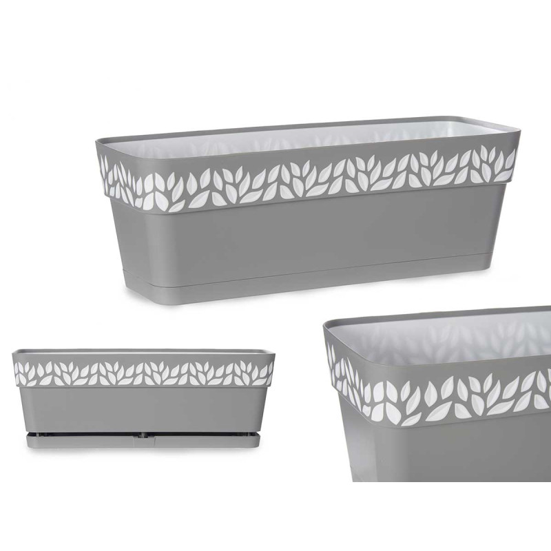 50CM GREY CLOE PLASTIC PLANTER 