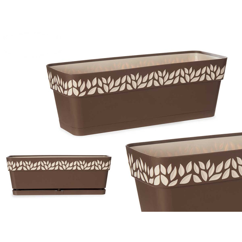 FLOREIRA PLÁSTICO 50CM CLOE CASTANHA  