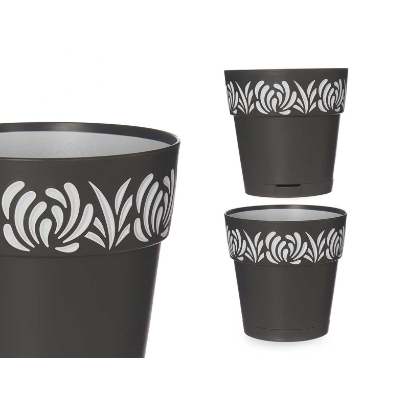 15 CM ANTHRACITE GAIA FLOWERPOT 