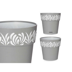 VASO PLÁSTICO 20 CM GAIA CINZENTO 