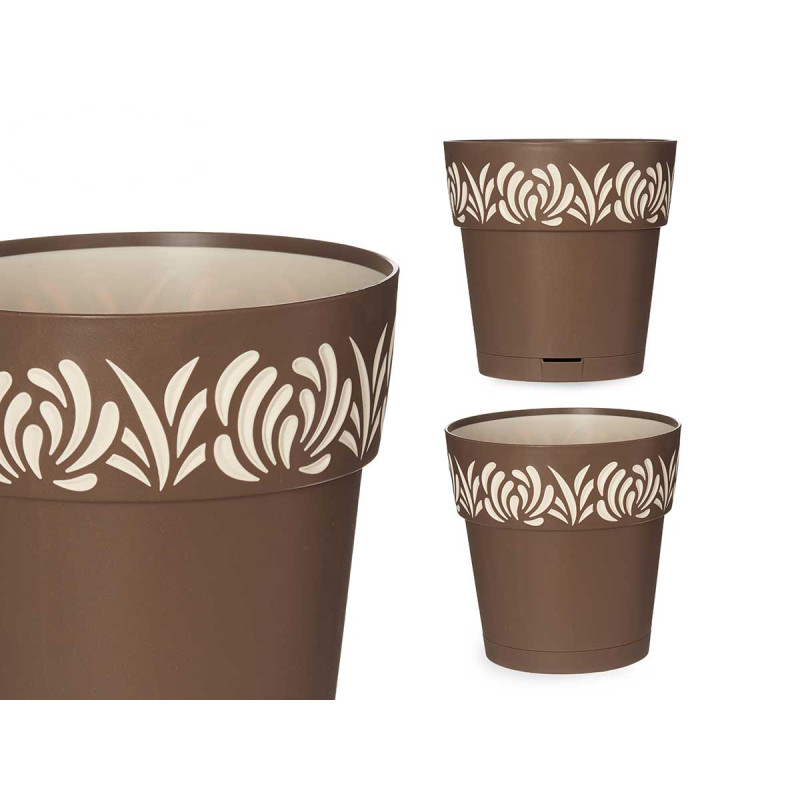VASO PLASTICA 20CM GAIA MARRONE