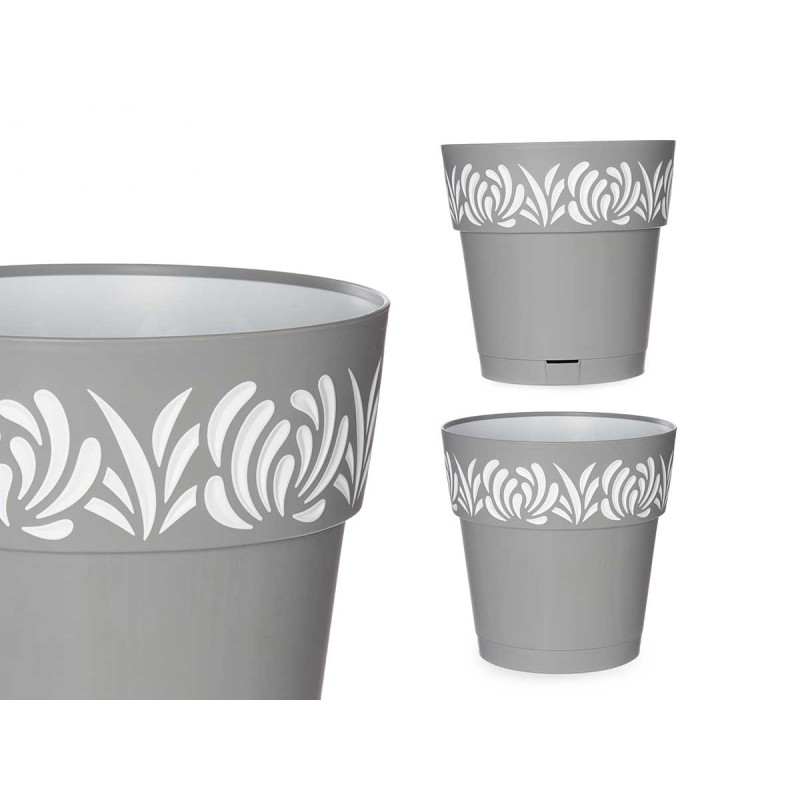 25 CM GREY GAIA FLOWERPOT 