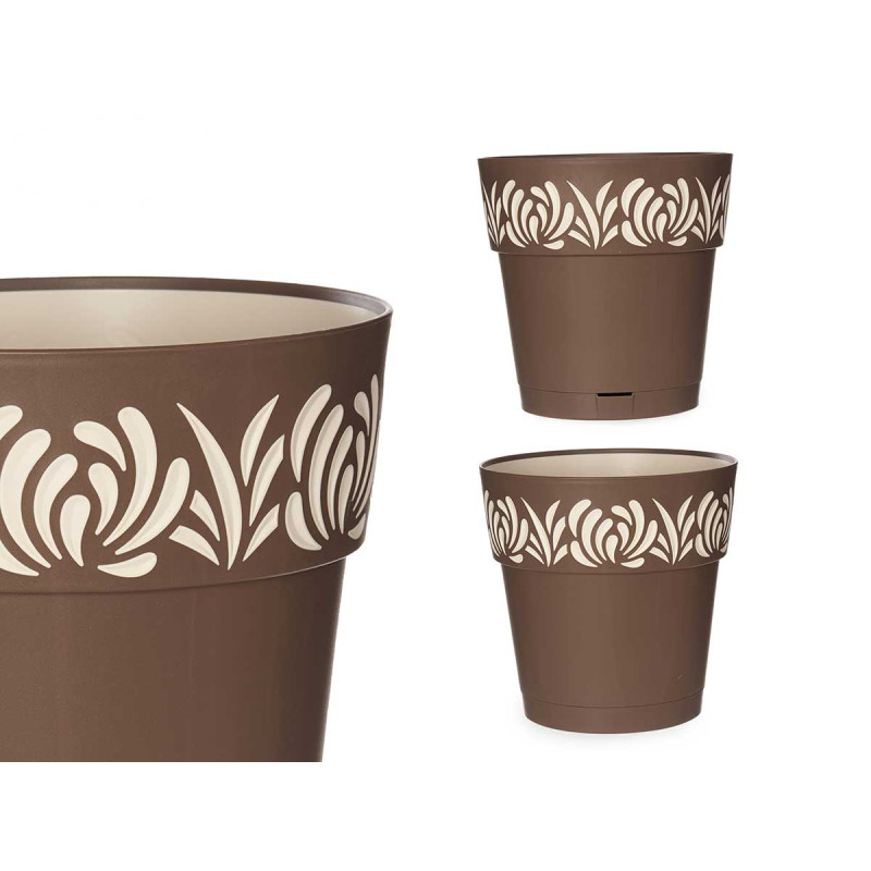 VASO PLASTICA 25CM GAIA MARRONE