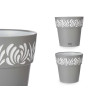 VASO PLÁSTICO 30 CM GAIA CINZENTO 